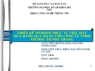 Đồ án Thiết kế website phục vụ việc đặt mua hàng qua mạng cho công ty TNHH Tin học TH Nha Trang