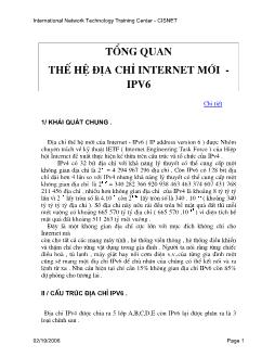 Bài giảng địa chỉ internet IPv6