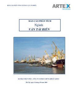 Báo cáo phân tích ngành Vận tải biển tháng 9 - 2008