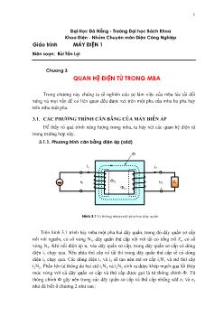 Tài liệu máy điện – Chương 3: Quan hệ điện từ trong máy biến áp
