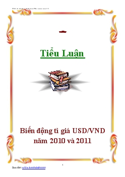Tiểu luận Biến động tỉ giá USD/VND năm 2010 và 2011