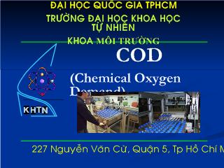 Báo cáo môn Phân tích môi trường - COD (Chemical Oxygen Demand)