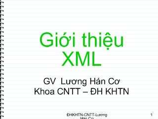 Bài giảng Giới thiệu về XML
