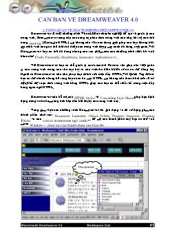 Căn bản về Dreamweaver 4.0