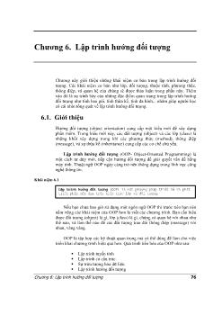 Giáo trình Lập trình C++ - Chương 6: Lập trình hướng đối tượng