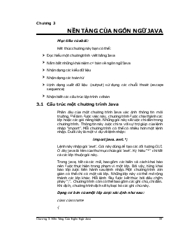 Tài liệu CoreJava - Chương 3: Nền tảng của ngôn ngữ Java