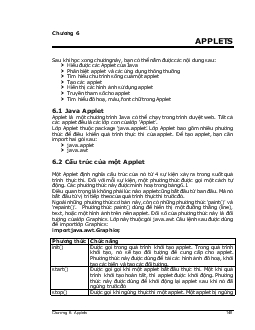 Tài liệu CoreJava - Chương 6: Applets