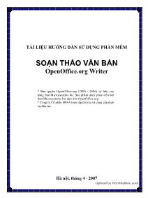 Tài liệu hướng dẫn sử dụng phần mềm soạn thảo văn bản Openoffice.org Writer