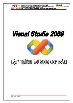 Giáo trình Lập trình C# 2008 cơ bản