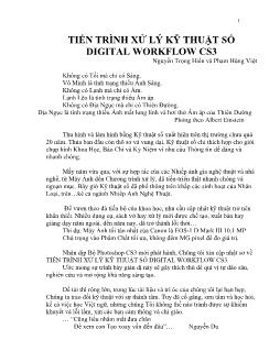 Tiến trình xử lý kỹ thuật số Digital Workflow CS3