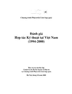 Đánh giá Hợp tác kỹ thuật tại Việt Nam (1994 - 2000)