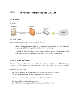 Tổng hợp Lab Quản trị mạng - Lab 7: Server Publishing thông qua ISA 2006