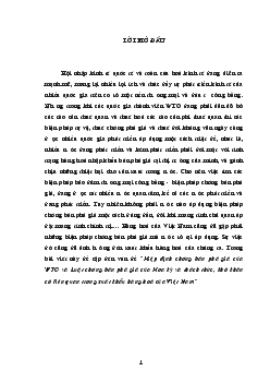 Đề tài Hiệp định chống bán phá giá của WTO và Luật chống bán phá giá của Hoa kỳ và thách thức, khó khăn có liên quan trong xuất khẩu hàng hoá của Việt Nam