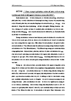 Đề tài Thực trạng và giải pháp cơ bản để phát triển và nâng cao hiệu quả kinh tế đối ngoại ở Việt Nam từ nay đến 2020