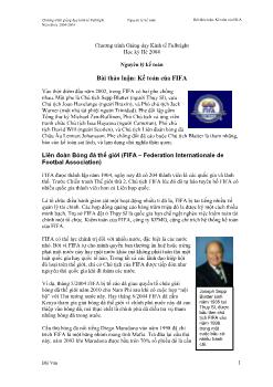 Nguyên lý Kế toán - Bài thảo luận: Kế toán của FIFA