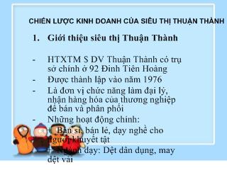 Đề tài Chiến lược kinh doanh của siêu thị Thuận Thành