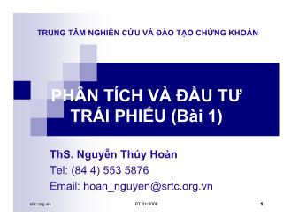 Phân tích và đầu tư trái phiếu - Nguyễn Thúy Hoàn
