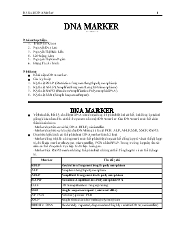 Đề tài DNA Marker