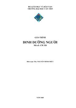 Giáo trình Dinh dưỡng người - Nguyễn Minh Thủy