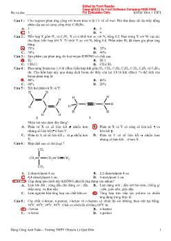 Kiểm tra Hóa học 11 nâng cao