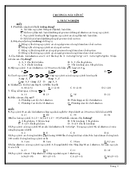 Trắc nghiệm Hóa học 10 (3 mức độ)