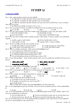 Trắc nghiệm Hóa học 11 (3 mức độ)