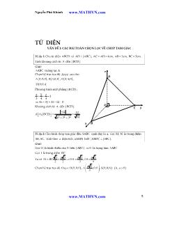 Các bài toán chọn lọc về chóp tam giác