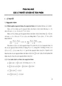 Các lý thuyết cơ bản về tích phân