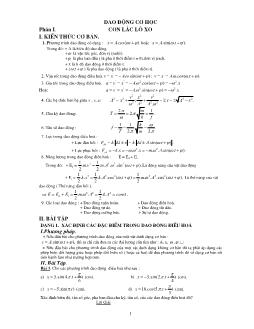 Dao động cơ học - Phần 1: Con lắc lò xo