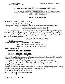 Hệ thống toàn bộ kiến thức sinh học phổ thông