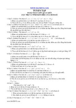 Tuyển tập 99 bài toán liên quan đến cực trịvà tính đơn điệu của hàm số