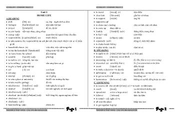 Vocabulary – Grammar English 12