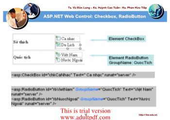 Bài giảng ASP.NET Web Control: Checkbox, RadioButton