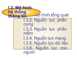 Bài giảng Các thành phần của hệ thống thông tin