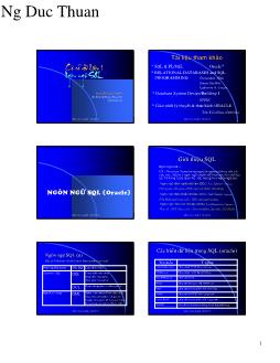 Bài giảng Cơ sở dữ lieeuj1: Ngôn ngữ SQL