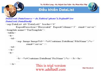 Bài giảng  Điều khiển DataList