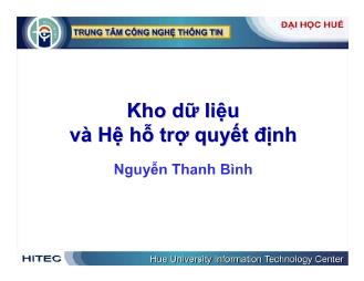 Bài giảng Kho dữ liệu và hệ hỗ trợ quyết định