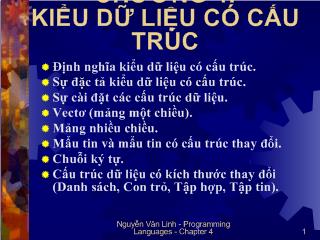 Bài giảng Ngôn ngữ lập trình: Kiểu dữ liệu có cấu trúc