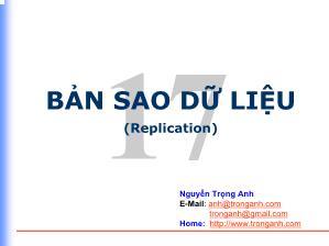 Bài giảng SQL Server 2000:  Bản sao dữ liệu