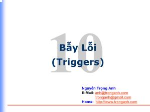 Bài giảng SQL Server 2000: Bẫy Lỗi (Triggers)