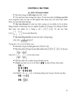 Bài giảng Toán cao cấp: Ma trận