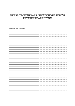 Đề tài Tìm hiểu và cách sử dụng phần mềm enterprise architect