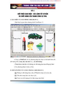 Giáo trình Coreldraw12 - Bài 1: Giới thiệu Giao diện - Các lệnh tắt cơ bản và chức năng của thanh công cụ tool