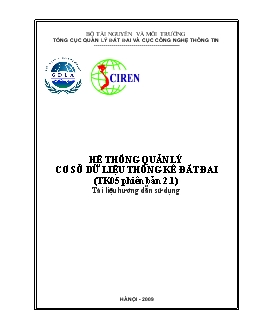 Hệ thống quản lý cơ sở dữ liệu thống kê đất đai (tk05 phiên bản 2.1)