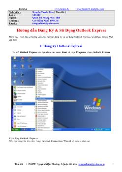 Hướng dẫn đăng ký và sữ dụng outlook express