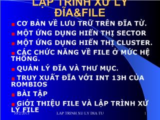 Lập trình xử lý đĩa và file