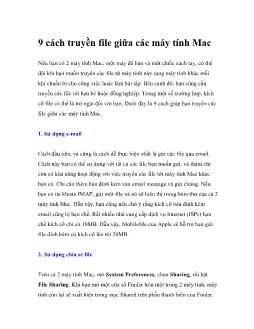 9 cách truyền file giữa các máy tính Mac