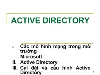 Bài giảng Hệ điều hành Linux: Active directory