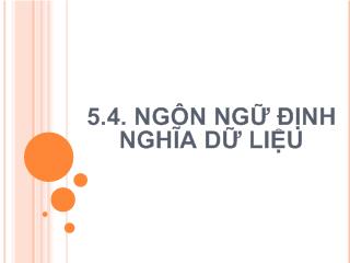 Bài giảng SQL Server: Ngôn ngữ định nghĩa dữ liệu