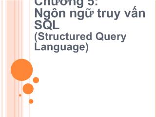 Bài giảng SQL Server: Ngôn ngữ truy vấn SQL(Structured Query Language)